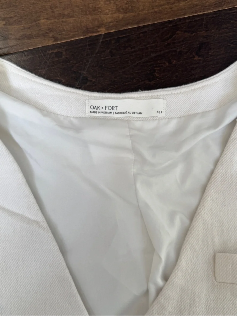 Oak and fort off white button down suit vest crop tank top small - Picture 4 of 6